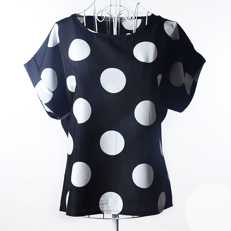 Online discount shop Australia - Batwing Sleeve Women Blouses Clothing Casual Chiffon Shirt Tops Heart Animal Stripe Leopard Print Pattern Plus size