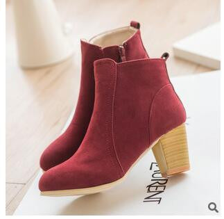 Short Cylinder Boots With High Heels Boots Shoes Martin Boots Women Ankle Boots With Thick Scrub#HDS213