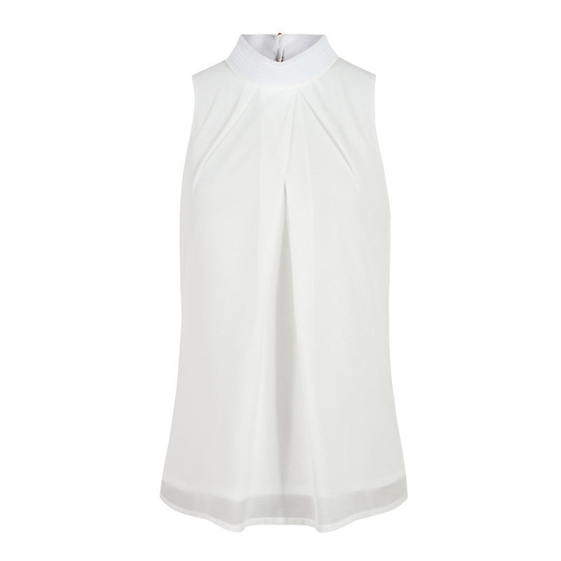 Online discount shop Australia - Chiffon Sleeveless Blouse Women Tops Plus Size Causal Blouses Chic Elegant Lady Shirts Tops