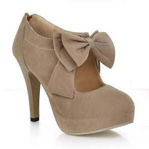 size big 34-43 Fashion Platform High Heels Women Pumps Bowtie Women Shoes Woman