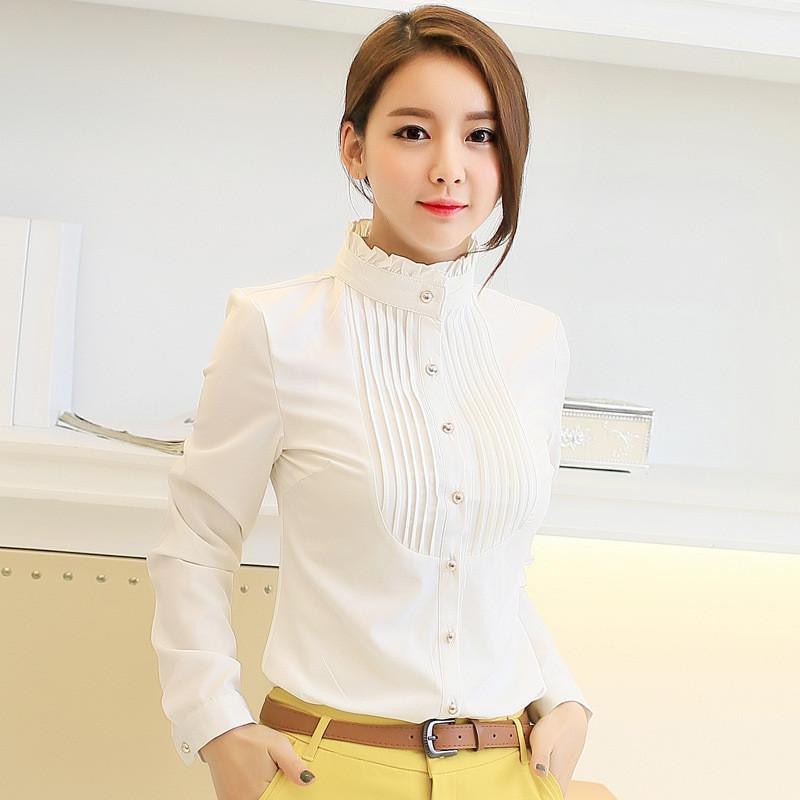 Women's profession long sleeve chiffon blouse shirts women plus size fashion women clothing female