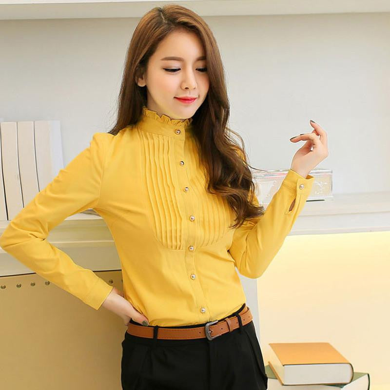 Women's profession long sleeve chiffon blouse shirts women plus size fashion women clothing female