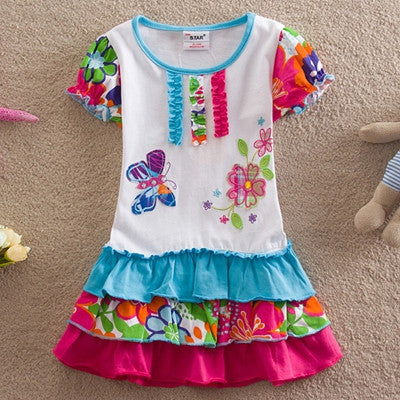 Online discount shop Australia - NEAT christmas cotton baby girl clothes Fashion embroidery butterfly lace dress tutu cartoon children dresses clothing L65518#