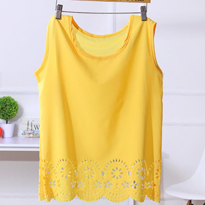 Women Girl Fashion Charming 5 Colors Chiffon Sleeveless Hollow Out Blouses Shirt