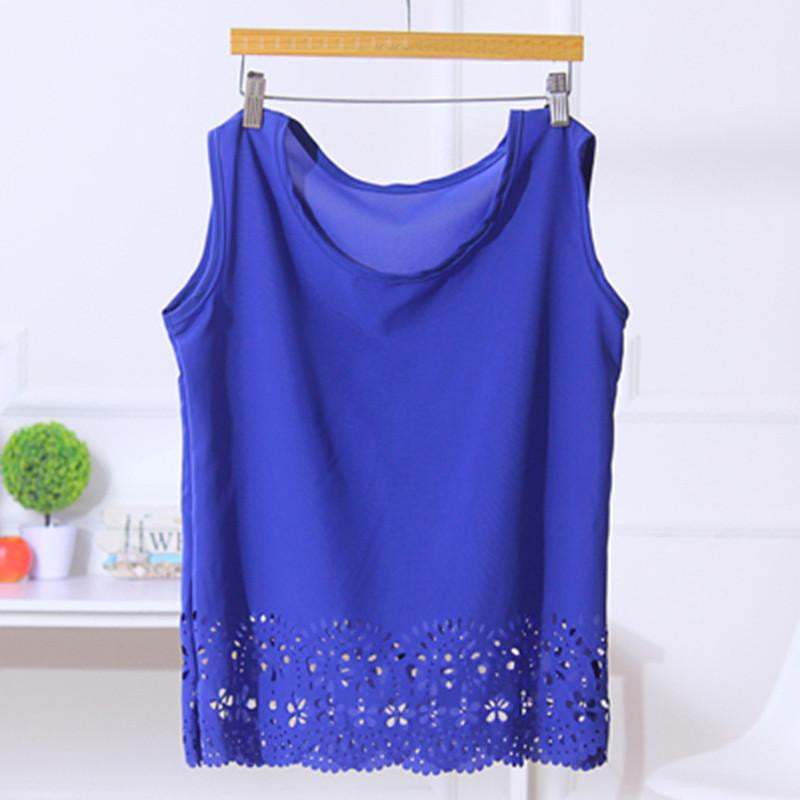 Women Girl Fashion Charming 5 Colors Chiffon Sleeveless Hollow Out Blouses Shirt