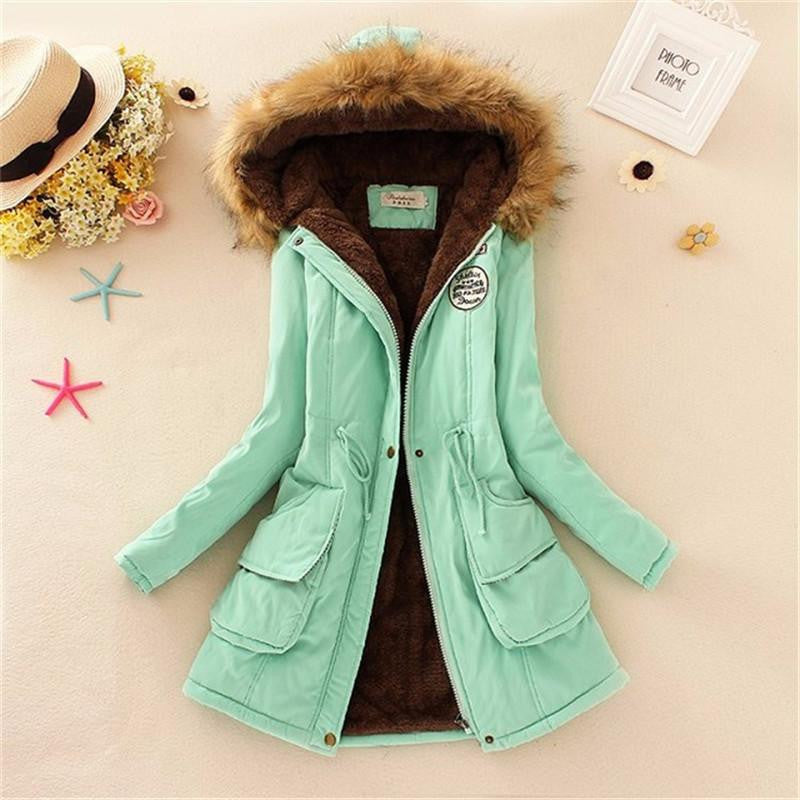 Women Coat Parka Casual Outwear Military Hooded Coat Jacket Women Padded Coats Woman Clothes FZ037