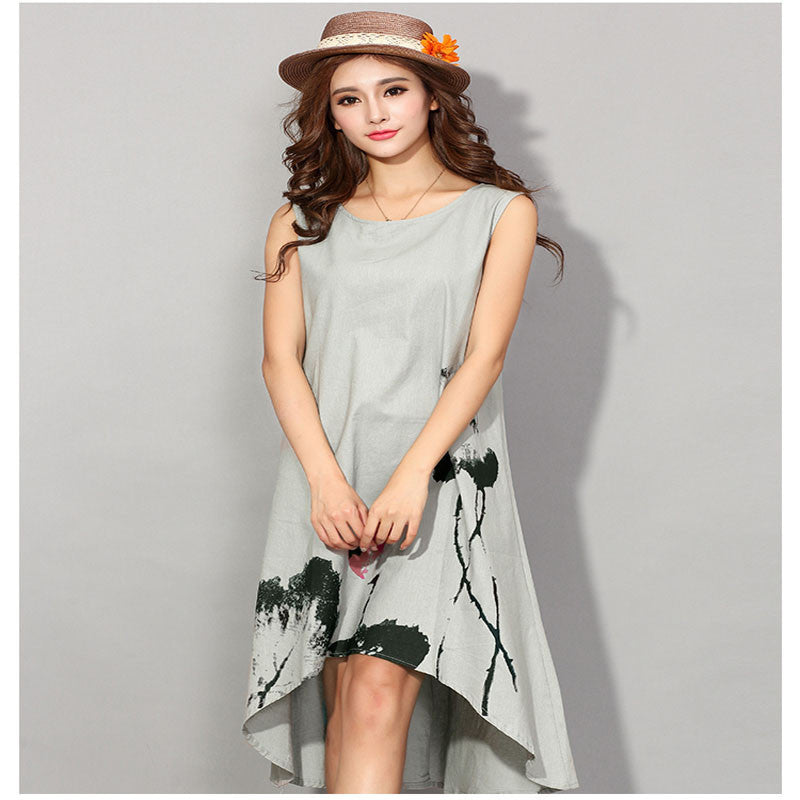 Online discount shop Australia - Casual Vintage Long Summer Dress Vestido 6XL Plus Size Party Linen Sundress Maxi Women Dress Robe Longue Femme Clothes