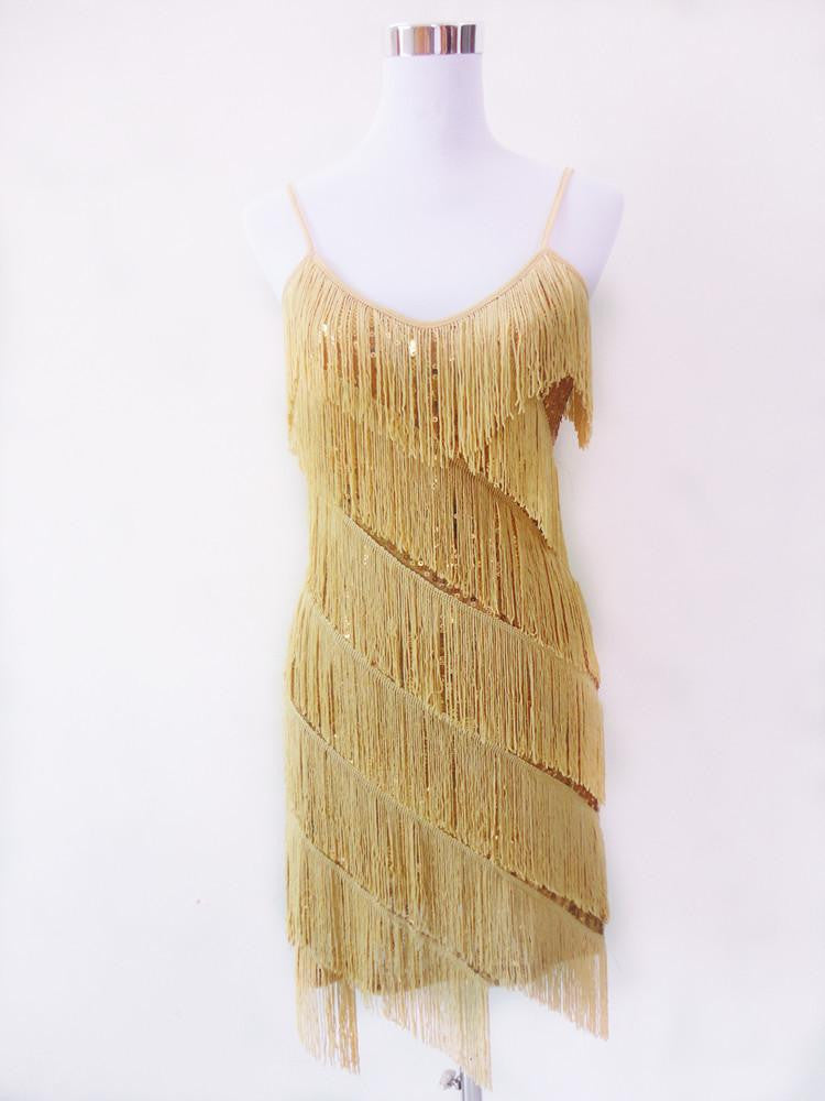 women stunning flapper fringe 1920s gold vintage great gatsby charleston sequin party latin dance dress plus size