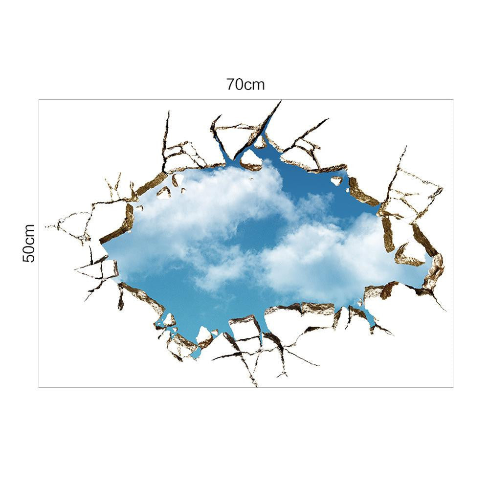 Online discount shop Australia - 3D sticker Wall Sticker 50*70CM landscape blue sky White Cloud poster quarto Bedroom wall decals stickers