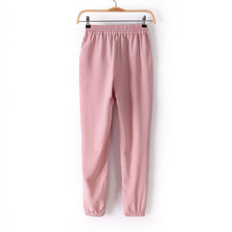 Online discount shop Australia - Chiffon Pants Women Pants Casual Harem Pants Drawstring Elastic Waist Pants Plus Size Women Trousers