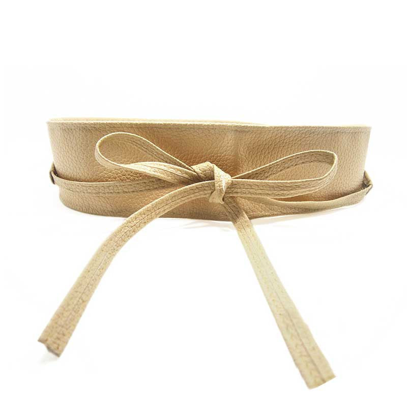 Online discount shop Australia - Fashion Women belt Soft Leather Wide Self Tie Wrap Around Waist Band Dress Belt Y1