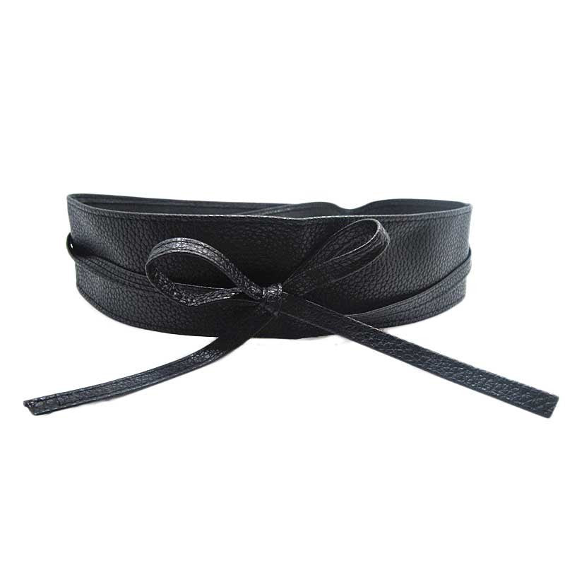 Online discount shop Australia - Fashion Women belt Soft Leather Wide Self Tie Wrap Around Waist Band Dress Belt Y1