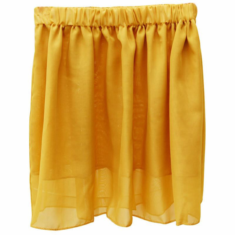 Summer Chiffon Women Skirt Tulle Girls Above Knee Short Nude Mini Casual Skirts NO BELT