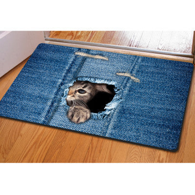 Online discount shop Australia - Fashion Welcome Floor Mats Animal Cute Cat Dog Print Bathroom Kitchen Carpet House Doormats for Living Room Anti-Slip Rug