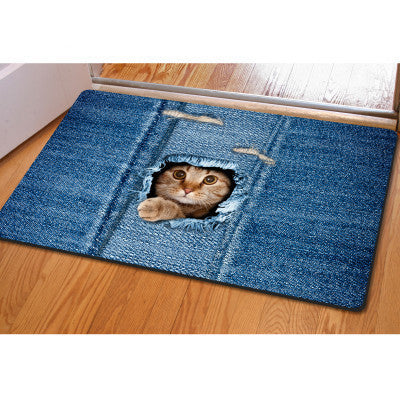Online discount shop Australia - Fashion Welcome Floor Mats Animal Cute Cat Dog Print Bathroom Kitchen Carpet House Doormats for Living Room Anti-Slip Rug