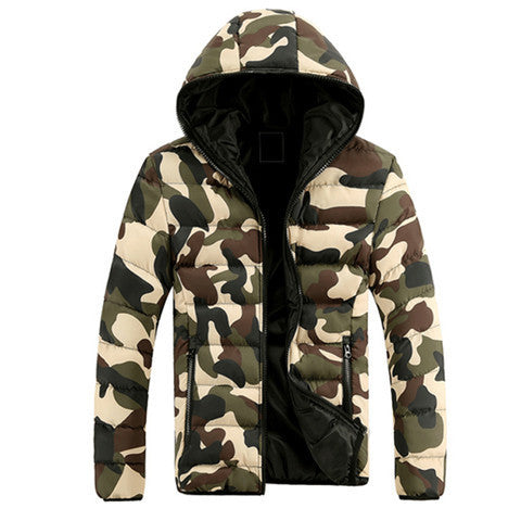 men's down jacket Camouflage jackets hooded zipper coat fashion