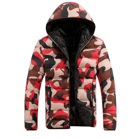 men's down jacket Camouflage jackets hooded zipper coat fashion