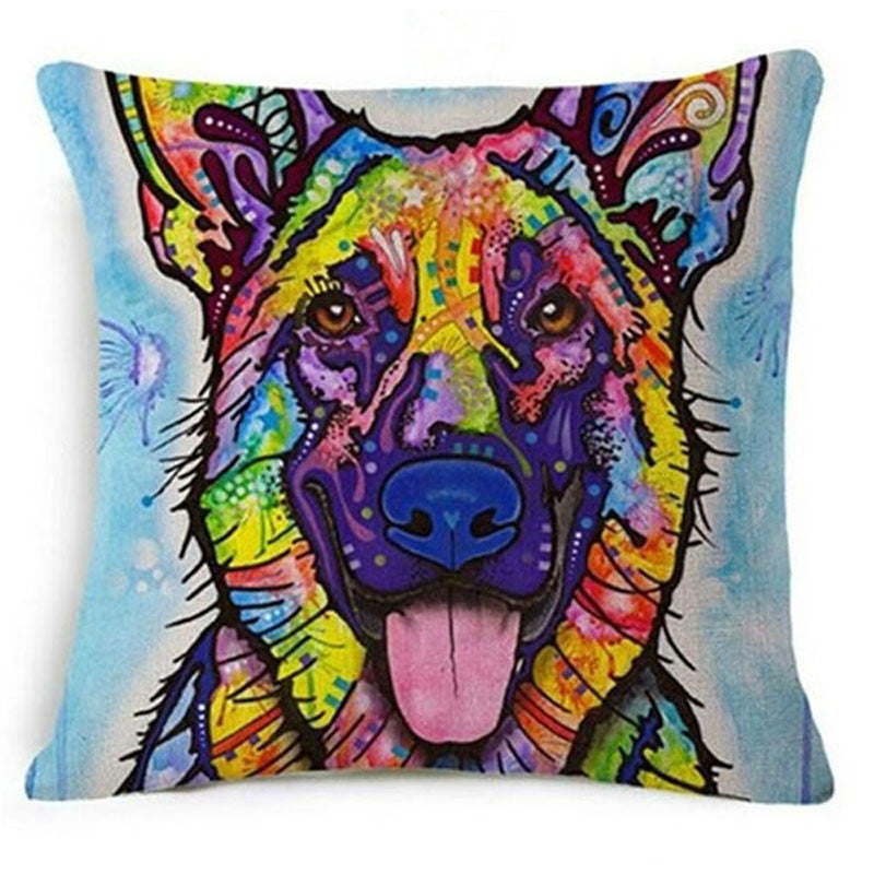 Online discount shop Australia - Colorful Oil Painting Cushion Cover 45x45CM (18x18IN) Cute Dogs & Cats Pillow Cover Pillow Case Home Decor