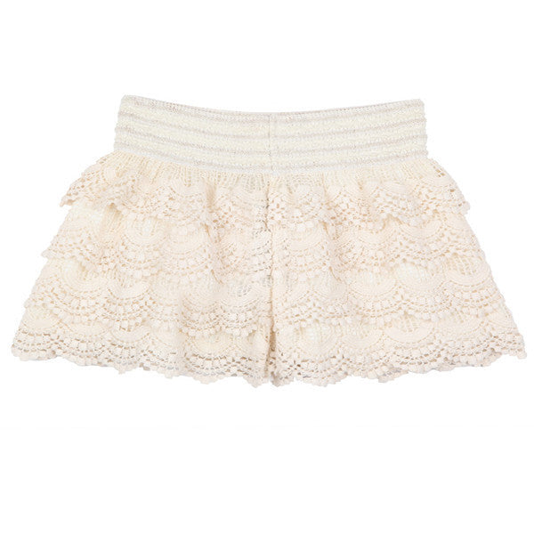 Plus Size S M L XL XXL Fashion Womens Shorts Sweet Style Lace Crochet Elastic Waist Slim Short Pants