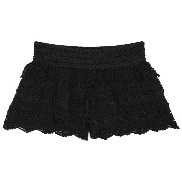 Plus Size S M L XL XXL Fashion Womens Shorts Sweet Style Lace Crochet Elastic Waist Slim Short Pants