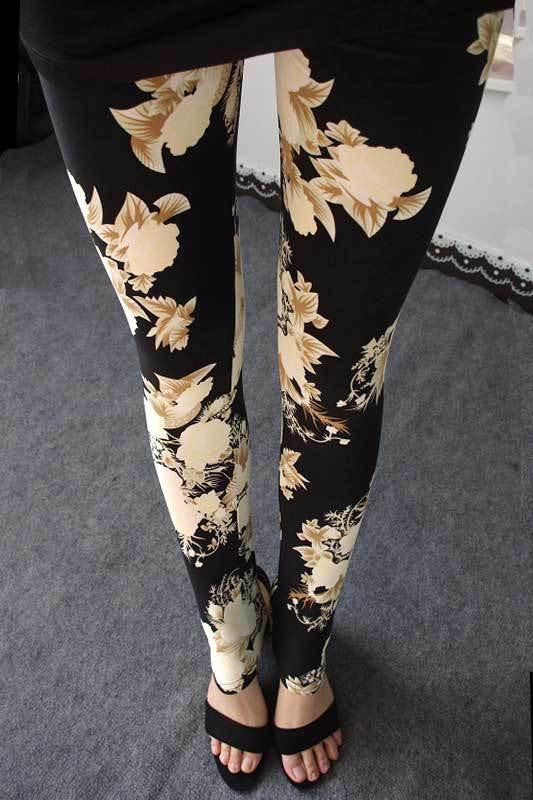 Womens Thin Stretch leggings Colored Stars Graffiti Slim Skinny Leggings Pants Female