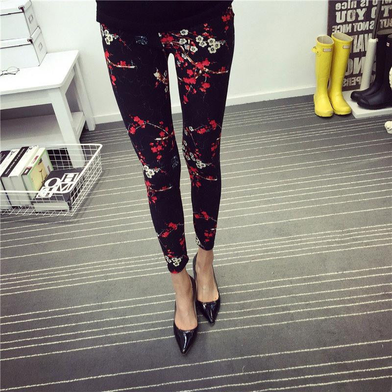 Womens Thin Stretch leggings Colored Stars Graffiti Slim Skinny Leggings Pants Female