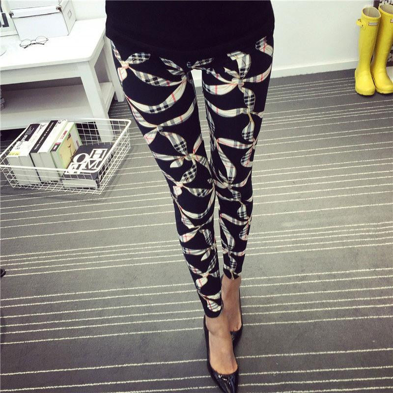 Womens Thin Stretch leggings Colored Stars Graffiti Slim Skinny Leggings Pants Female