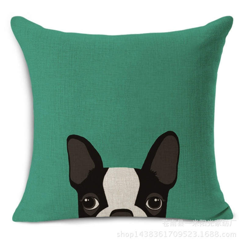 Online discount shop Australia - Animal French Bulldog Cushion Cover Pug Dog Pillowcase Woven Cushion Cover Cotton Linen Car Pillow Covers Decorative