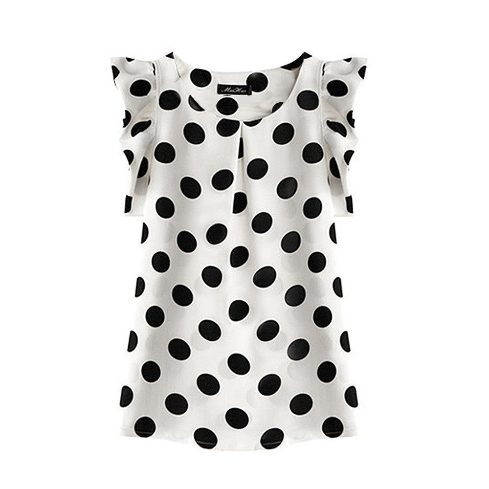 Online discount shop Australia - Fashion Girl Women Casual Chiffon Tshirt Short Sleeve Shirt T-shirt Tops