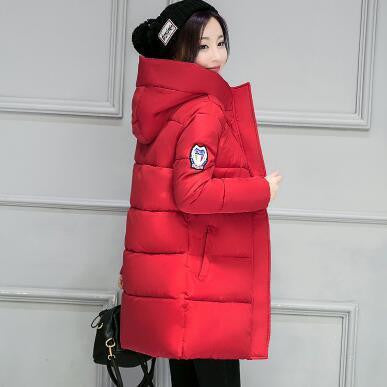 Women Coat Elegant Pure color Thick Warm Hooded Down Cotton Jacket High Large size Women Coat