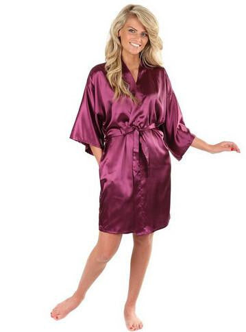 Silk Robe Bathrobe Women Silk Bridesmaid Robes Navy Blue Robes Satin Robe Ladies Dressing Gowns