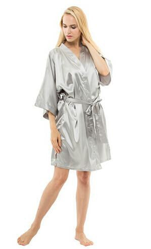 Silk Robe Bathrobe Women Silk Bridesmaid Robes Navy Blue Robes Satin Robe Ladies Dressing Gowns