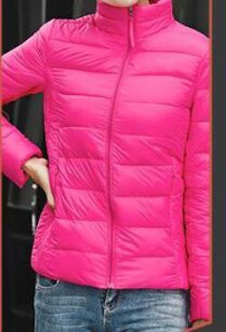 ultra light down jacket women large size Slim jacket Solid Female Parka and Jackets