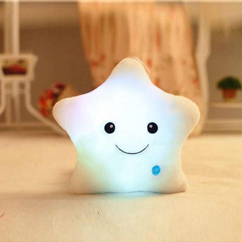 Online discount shop Australia - Colorful Star Glow LED Luminous Light Cushion Lovely Soft Relax Smile Stars Flashing Cushions