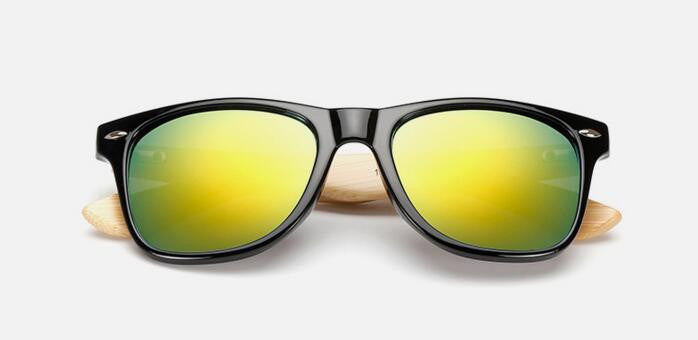 Retro Bamboo Wood Sunglasses Men Women Brand Sport Goggles Gold Mirror Sun Glasses Shades lunette oculo
