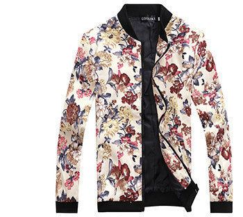 Online discount shop Australia - Men's Slim jacquard jacket coat fashion leisure wild cardigan stylish floral jacket men
