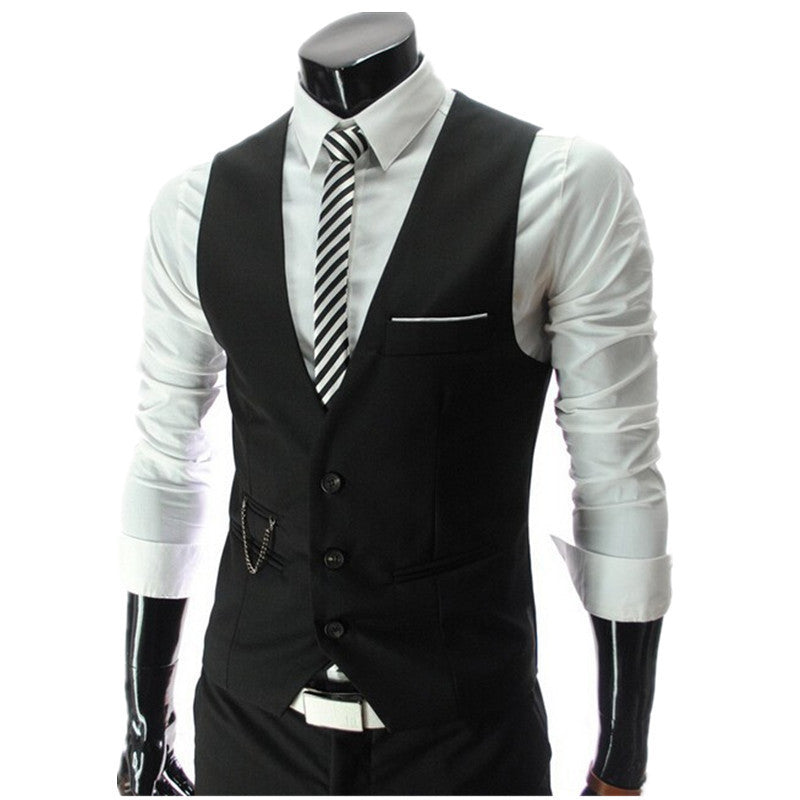 Online discount shop Australia - Men's Slim Fit Dress Suit Vest Waistcoats Men Gilet