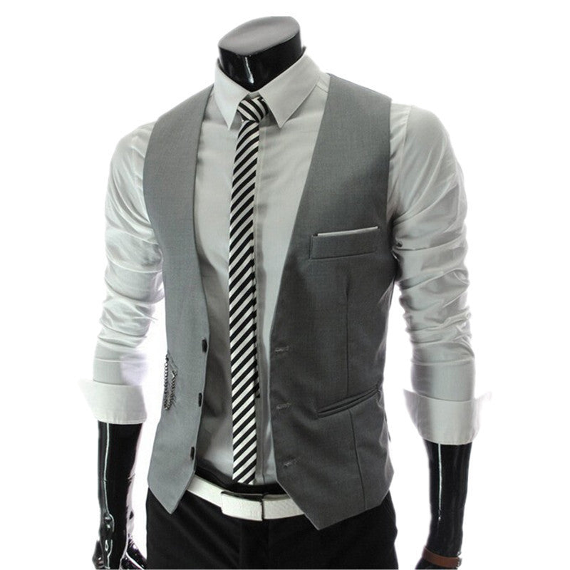 Online discount shop Australia - Men's Slim Fit Dress Suit Vest Waistcoats Men Gilet