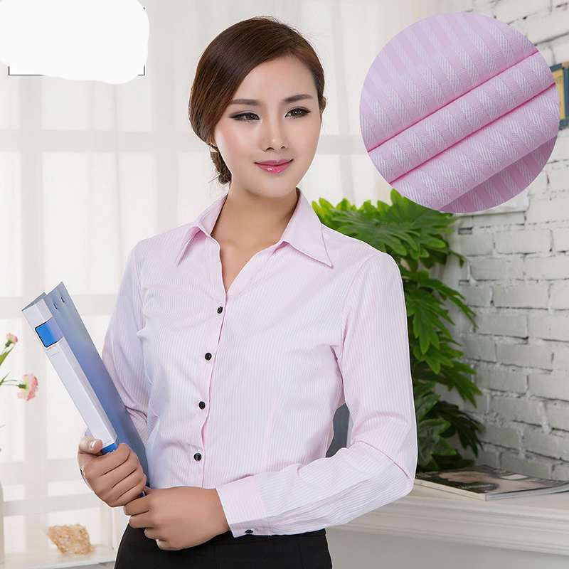 Online discount shop Australia - Blouses Shirts Office Lady Work Wear Plus Size Long Sleeve Cotton Basic Shirts Formal Women Blouses Tops