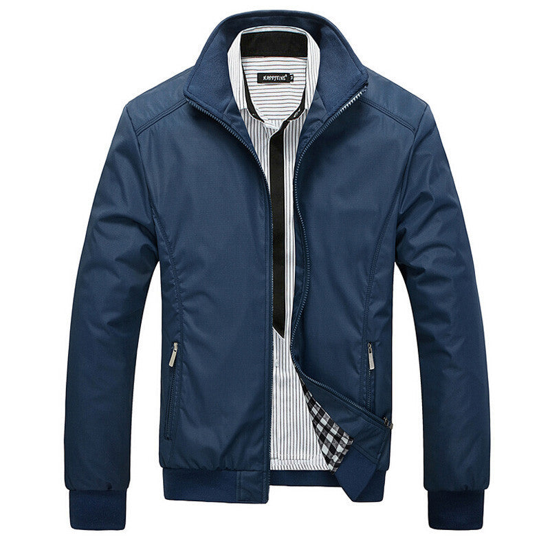 Online discount shop Australia - Men Jacket Male Casual Slim Fit Mandarin Collar Solid Jackets M-XXXL Brand New Men's Fashion Overcoat Clothing