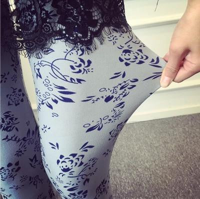 Women Leggings Printed 20 Colors Women Spandex Leggins Microfiber Flower Printed Floral Leggins