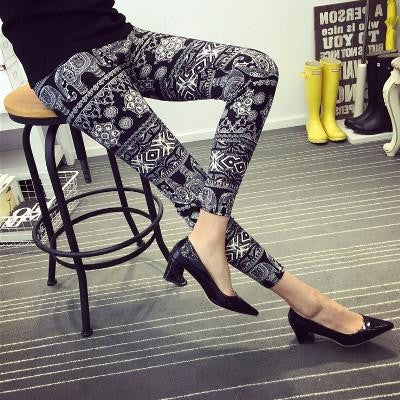 Women Leggings Printed 20 Colors Women Spandex Leggins Microfiber Flower Printed Floral Leggins