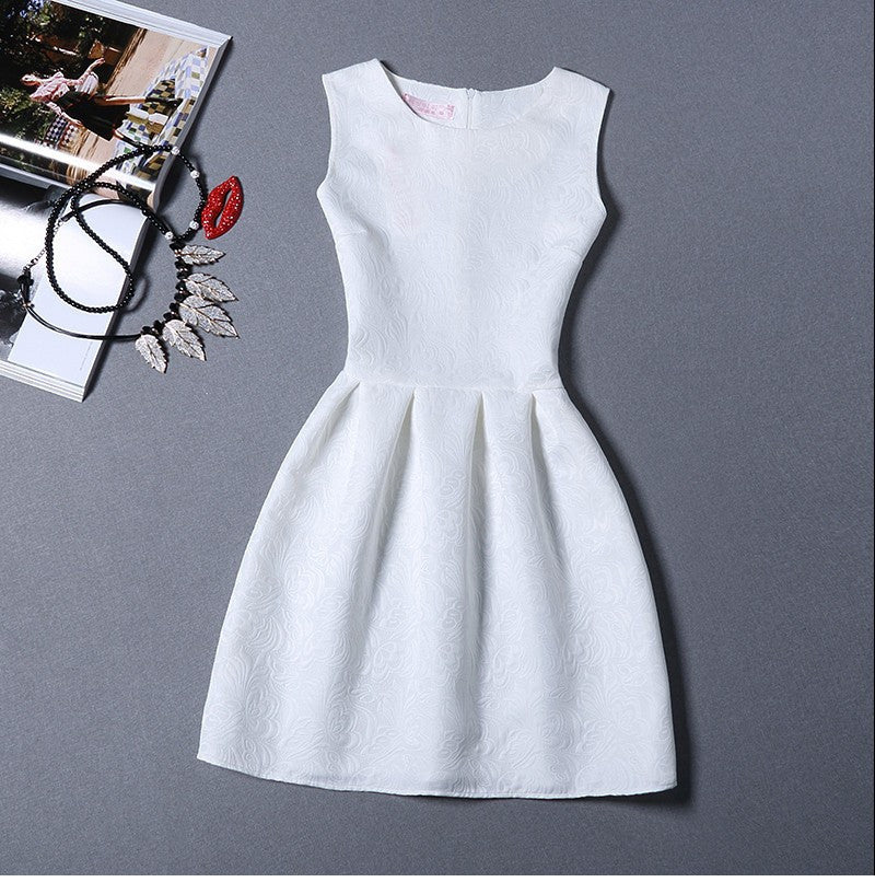 Red Pink Black White Robe Women Solid Dress Ladies Party Evening Elegant Casual Mini Sleeveless Short A Line Plus Size Dresses