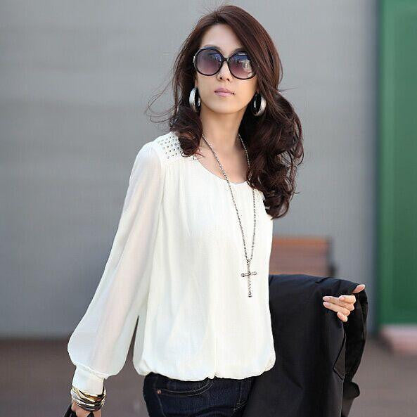 Vetement Women Blouses Chiffon Blouse white Shirt Women Clothes