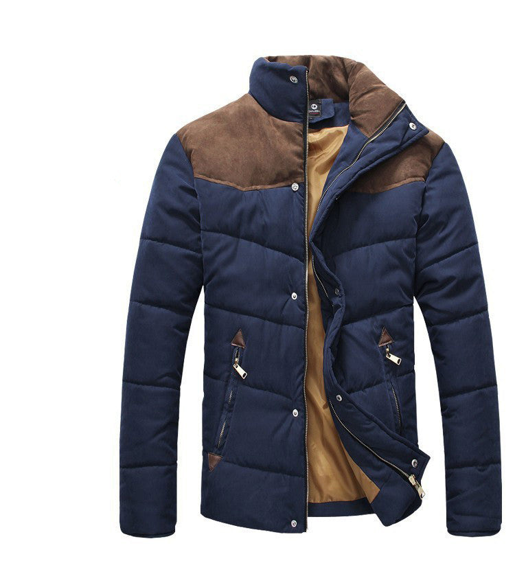 Online discount shop Australia - Men Splicing Cotton-Padded Coat Jacket Plus Size Parka High Quality MWM169