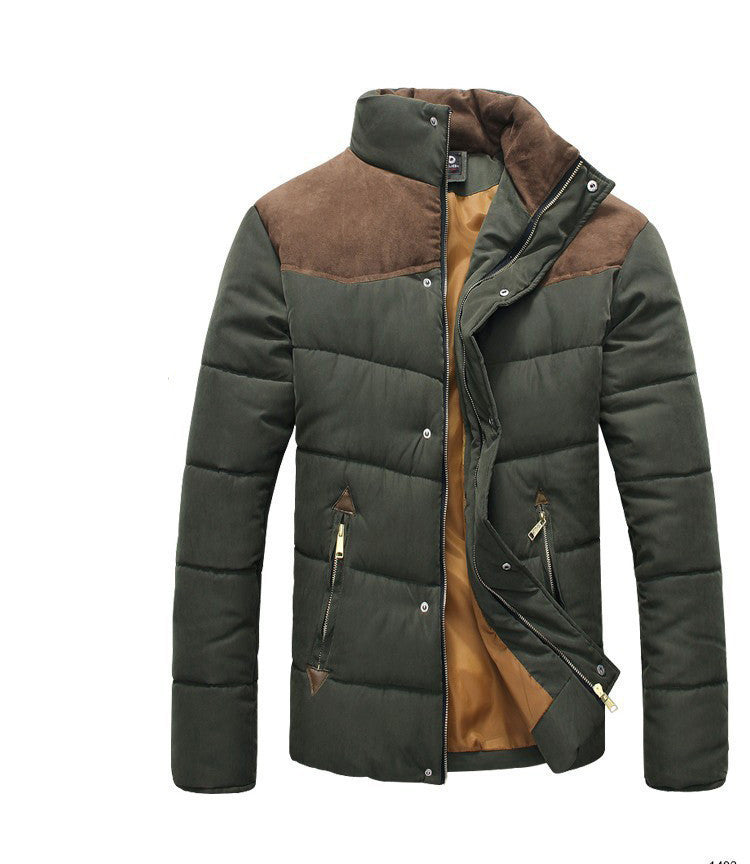 Online discount shop Australia - Men Splicing Cotton-Padded Coat Jacket Plus Size Parka High Quality MWM169