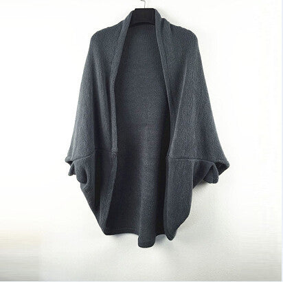 Fashion Women Casual Korea Loose Shawl Batwing Sleeves Lady Knit Sweater Coat Woolen Women Cardigans Jacket