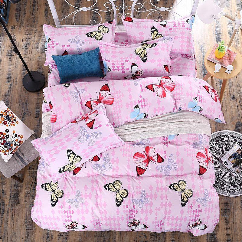 Fashion Bedding Set 4pcs/3pcs Duvet Cover Sets Soft Polyester Bed Linen Flat Bed Sheet Set Pillowcase Home Textile Drop Ship