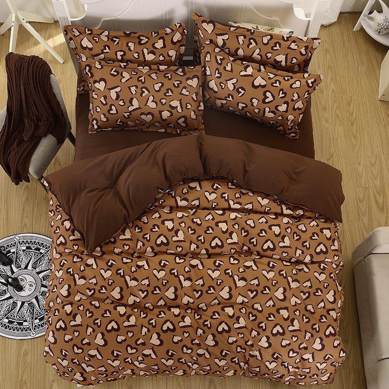 Fashion Bedding Set 4pcs/3pcs Duvet Cover Sets Soft Polyester Bed Linen Flat Bed Sheet Set Pillowcase Home Textile Drop Ship