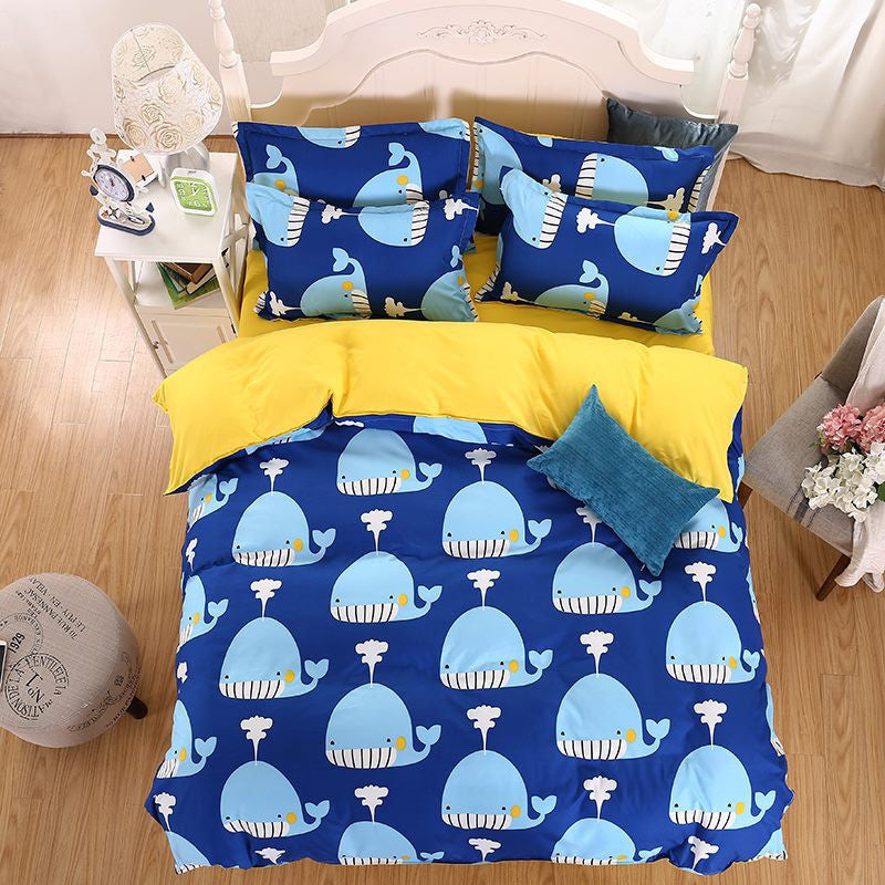 Fashion Bedding Set 4pcs/3pcs Duvet Cover Sets Soft Polyester Bed Linen Flat Bed Sheet Set Pillowcase Home Textile Drop Ship